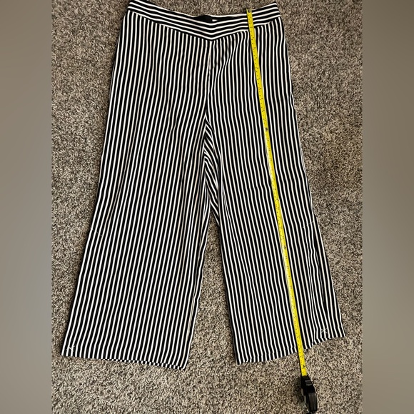 CYNTHIA ROWLEY Cropped Black And White Pallazzo Pants SZ/6 - Picture 9 of 13